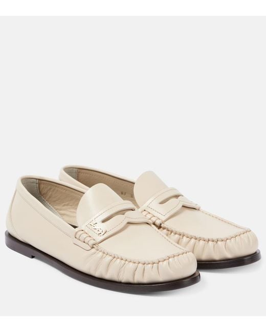Saint Laurent Natural Cassandre Mocassins Loafer