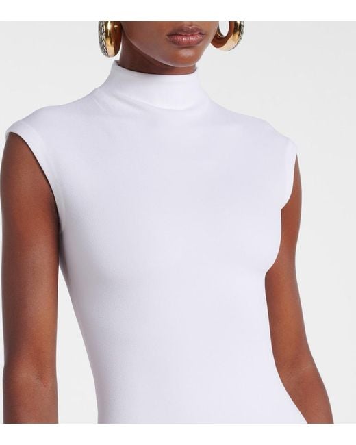 Jacquemus White Alba Crepe Jersey Maxi Dress