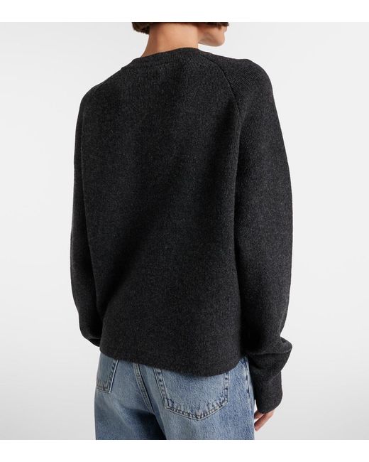 Totême Black Wool-Blend Cardigan