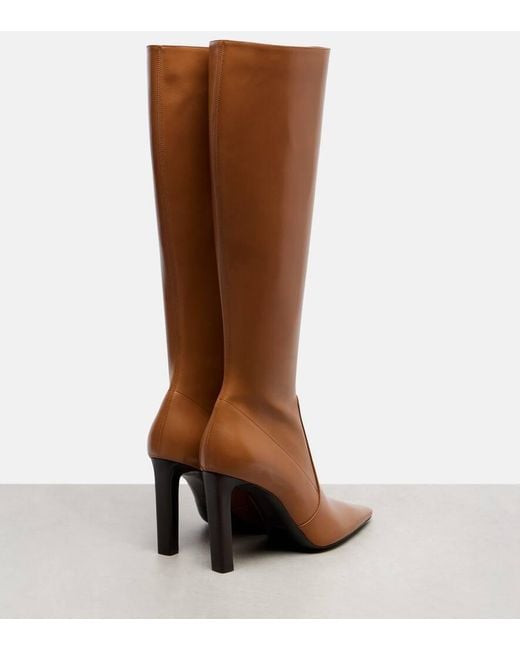 Saint Laurent Brown Stiefel Francoise 95 Aus Leder