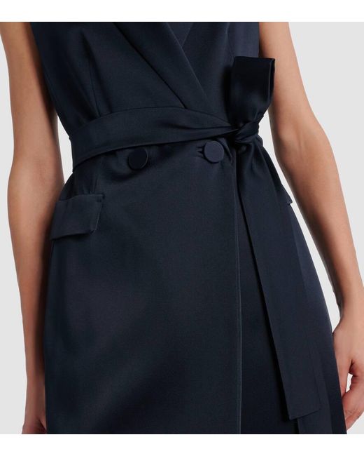 Max Mara Blue Weste Afgano Aus Satin
