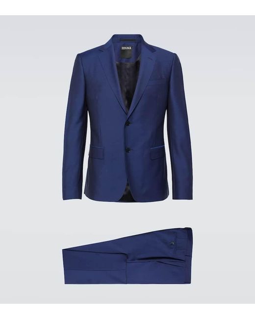 Zegna Anzug aus Wolle und Mohair in Blue für Herren
