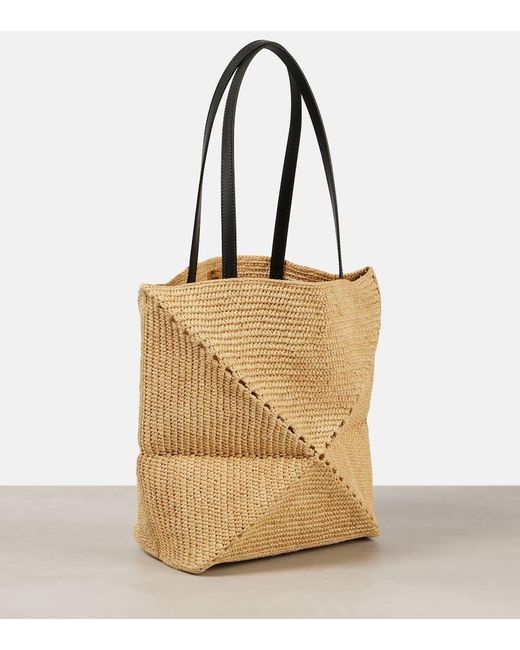 Loewe Natural Paula's Ibiza Tote Bag Puzzle Fold Aus Raffiabast