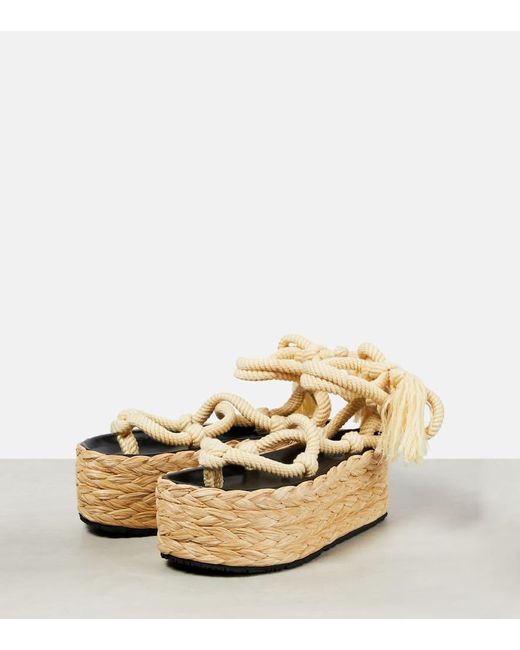 Isabel Marant Natural Rope-strap Platform Sandals