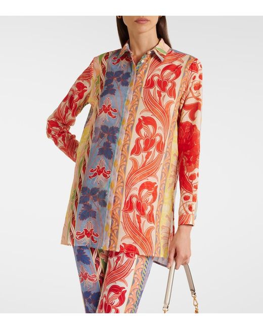 Camisa De Algodon Estampada Etro de color Orange