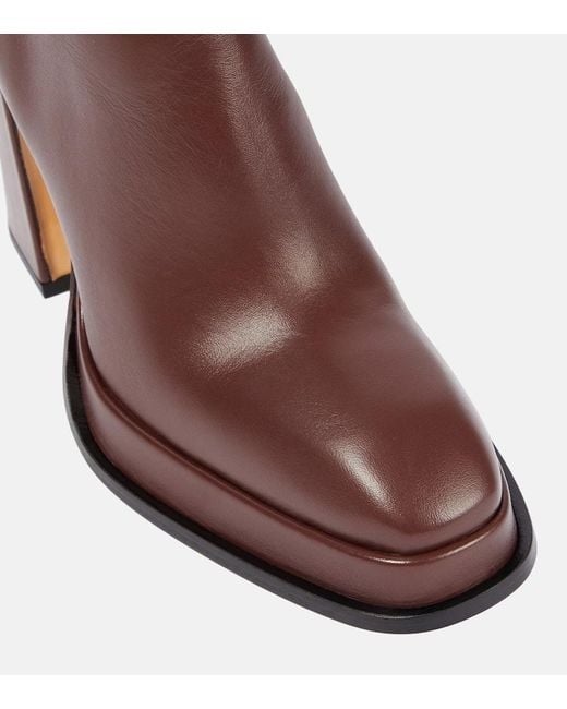 Souliers Martinez Brown Begonia Leather Knee-high Boots