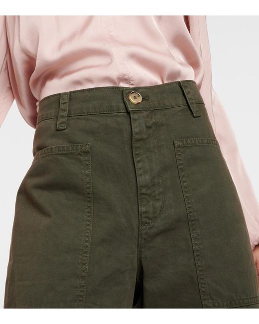 Pantalones Brylie de sarga de algodon Velvet de color Green