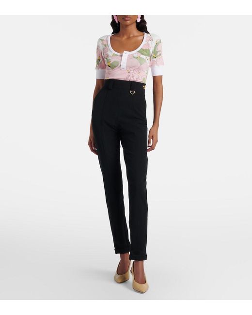 Chloé Blue Embellished Slim Pants