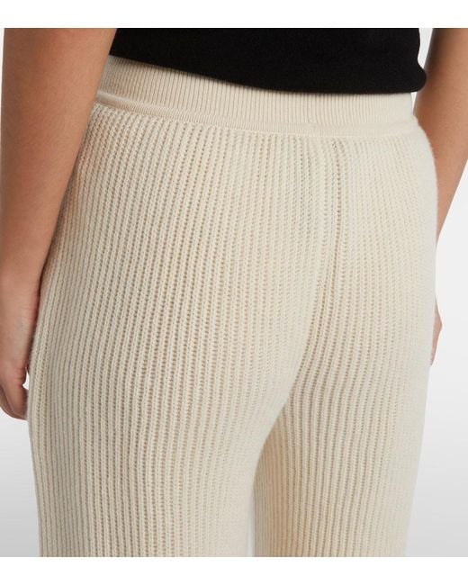 Loro Piana Natural Juniper Ribbed-Knit Cashmere Sweatpants