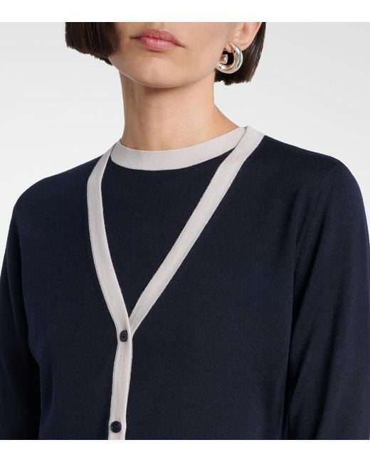 Max Mara Blue Kenya Virgin Wool Cardigan