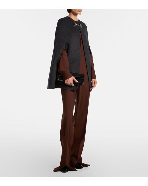 Gucci Black Caban Horsebit Wool Cape