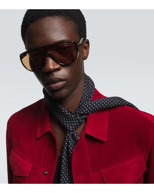 Tom Ford Brown Achilles Aviator Sunglasses for men
