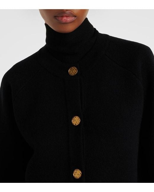 Cardigan En Laine Et Cachemire Melanges Totême  en coloris Black