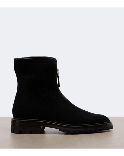 The Row Black Hike Suede Ankle Boots