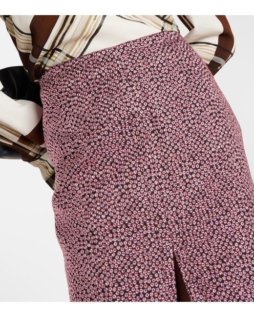 Dries Van Noten Purple Shelda Midi Skirt