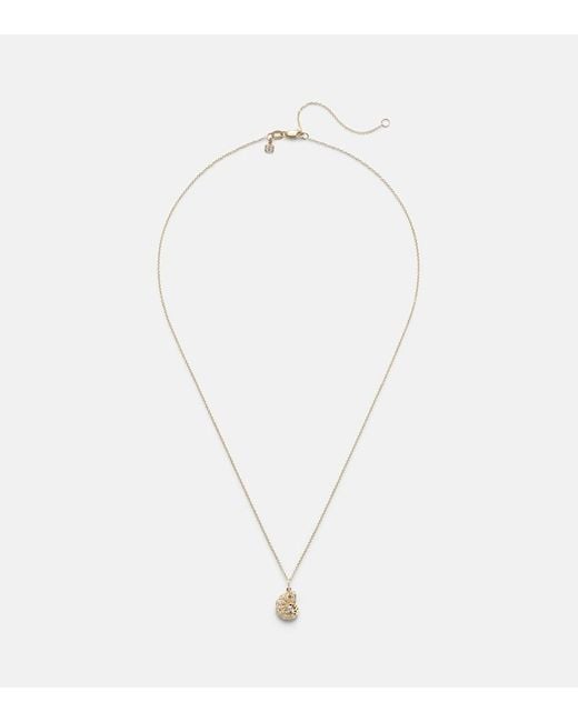 Sydney Evan White Nautilus Shell 14kt Gold Pendant Necklace With Diamonds