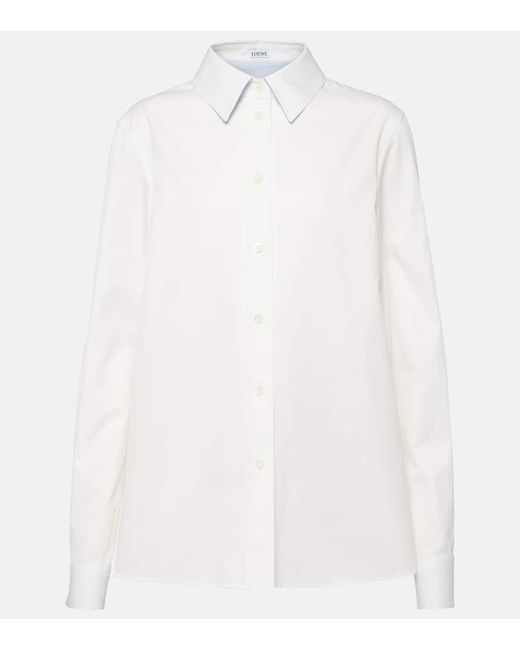 Loewe White Cotton Satin Shirt