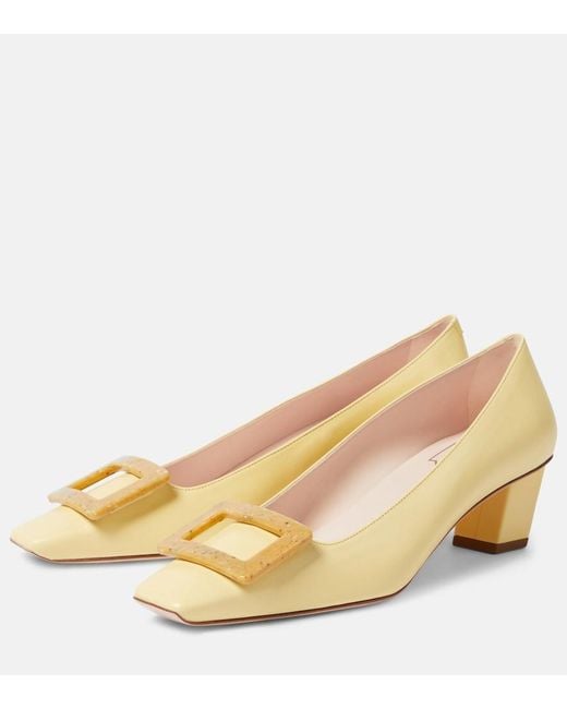 Roger Vivier Metallic Belle Vivier 45 Leather Pumps
