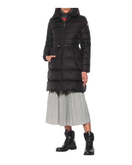 moncler black malban quilted down coat