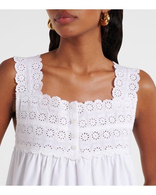 Posse White Ezra Broderie Anglaise Cotton Top