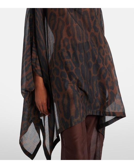 Tom Ford Black Leopard-Print Cotton And Silk Kaftan