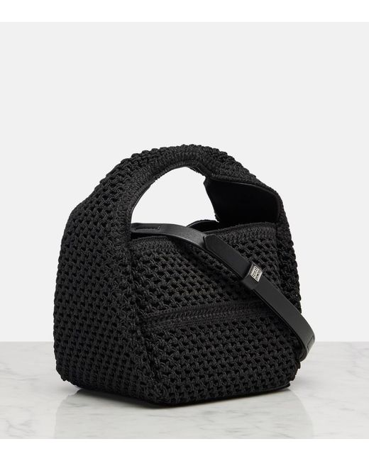 Totême  Black Tote Bag Aus Haekelstrick