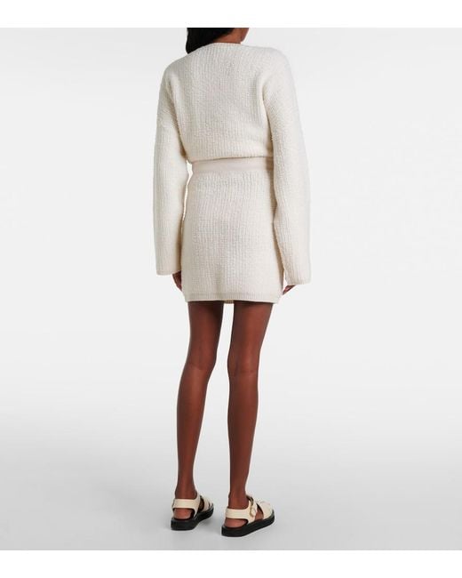 Lisa Yang White Imogen Knitted Cashmere Miniskirt