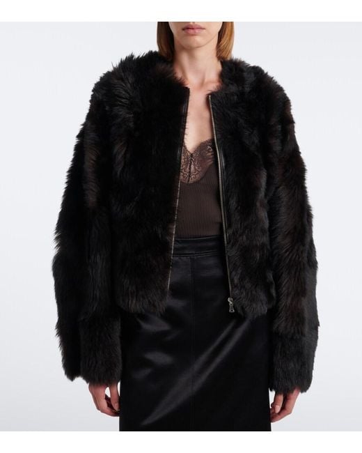 Nour Hammour Black Dianne Shearling Jacket