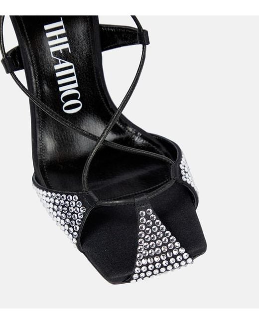 The Attico Black Adele Embellished Sandals