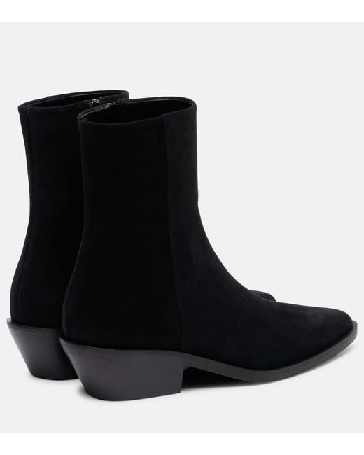 A.Emery Black Ankle Boots Hudson Aus Veloursleder