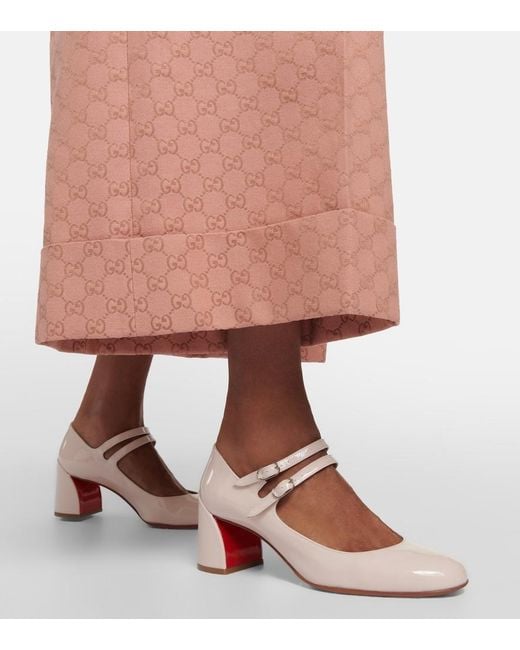 Christian Louboutin Natural Miss Jane Patent Leather Pumps