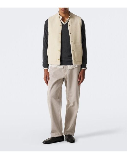 Auralee Natural Reversible Shearling Vest for men