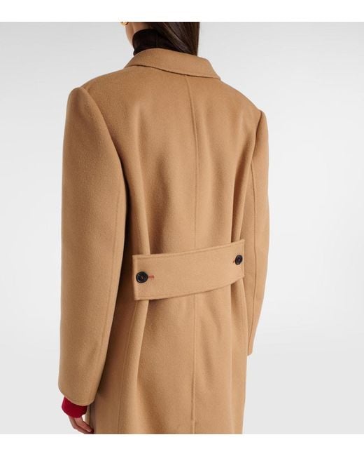 Victoria Beckham Natural Wool And Cashmere Coat