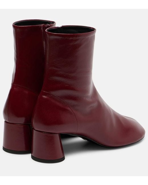 Proenza Schouler Red Glove Leather Ankle Boots