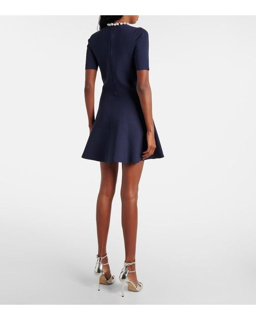 Monique Lhuillier Blue Embellished Minidress