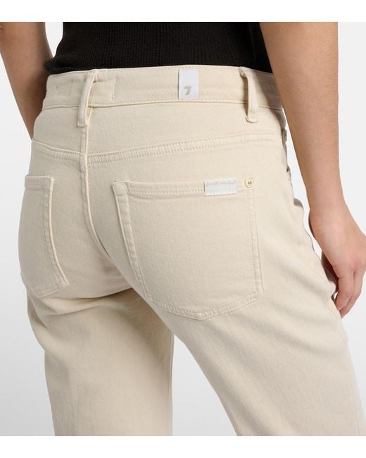 Jeans Rectos Calie Straight De Tiro Medio 7 For All Mankind de color Natural