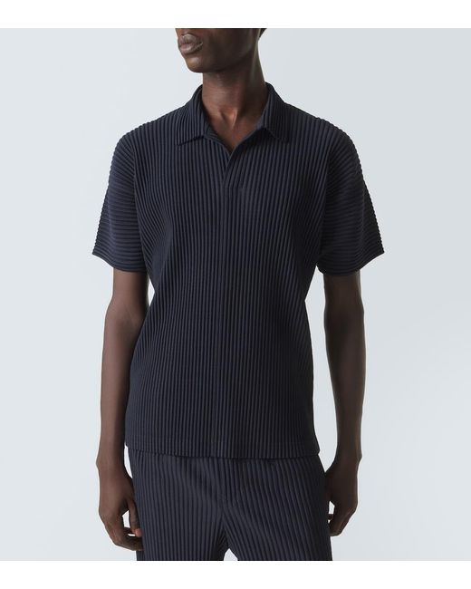 Homme Plissé Issey Miyake Black Basics Pleated Polo Shirt for men
