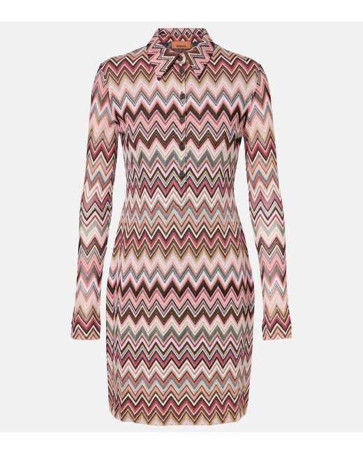Missoni Pink Cotton-Blend Minidress