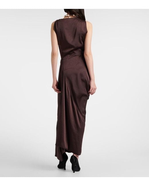 Vivienne Westwood Purple Long Fond Draped Satin Gown