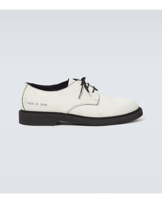 Common Projects White Cracked Leather Derby Shoes for men