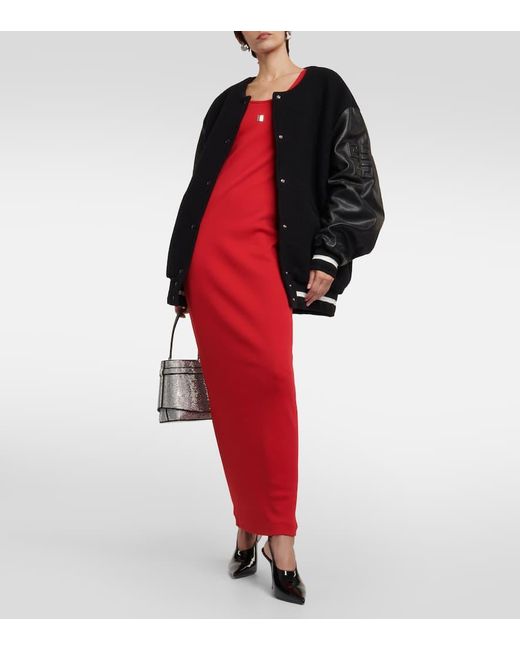 Vestido largo de jersey de algodon Givenchy de color Red