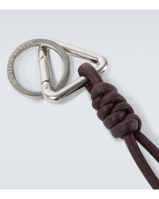 Bottega Veneta White Leather Keychain for men