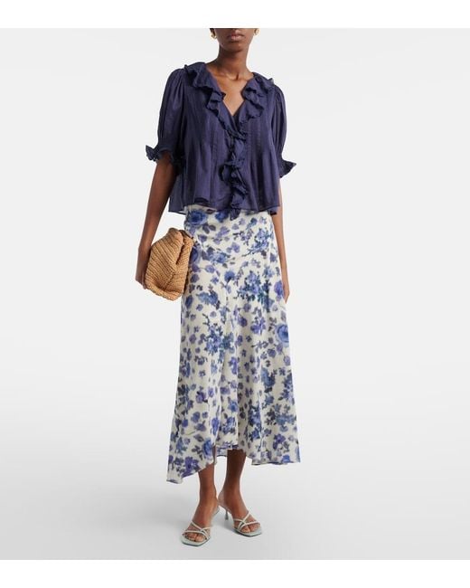 Doen Blue Top Henri Aus Baumwoll-Voile