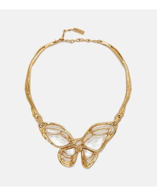 Chloé Metallic Butterfly Pendant Necklace