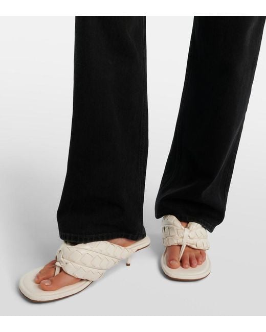 Bottega Veneta Natural Salsa Intrecciato Leather Thong Sandals