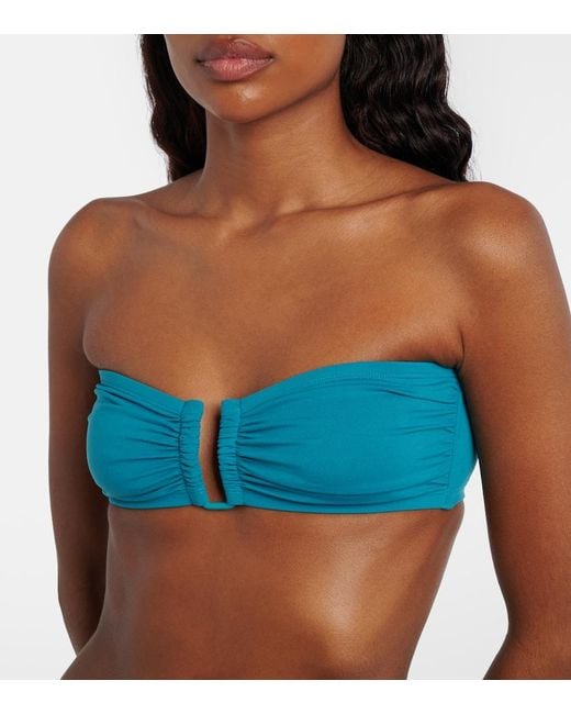 Eres Blue Show Strapless Bikini Top