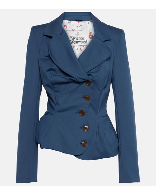Vivienne Westwood Blue Tailored Asymmetric Cotton-blend Blazer