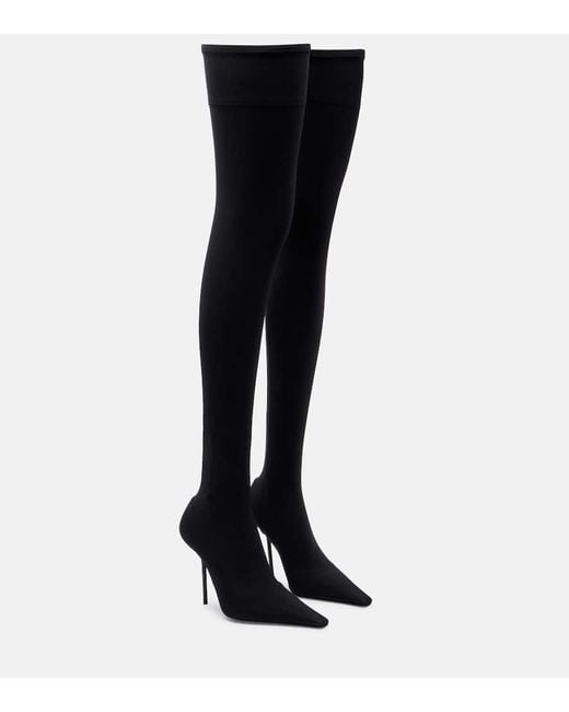 Victoria Beckham Black 100 Jersey Over-The-Knee Boots