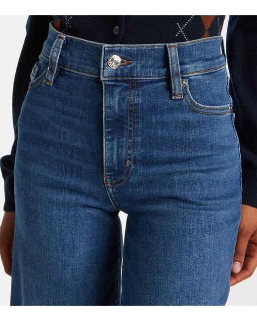 Jeans Anchos Le Slim Palazzo Crop FRAME de color Blue