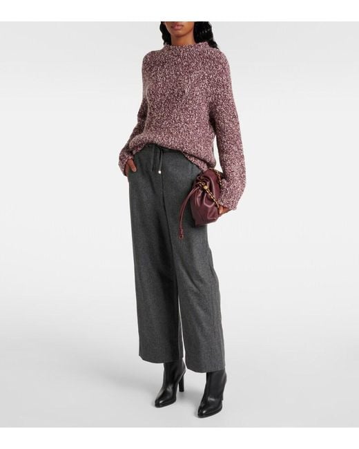 Max Mara Gray Florida Wool Straight Pants